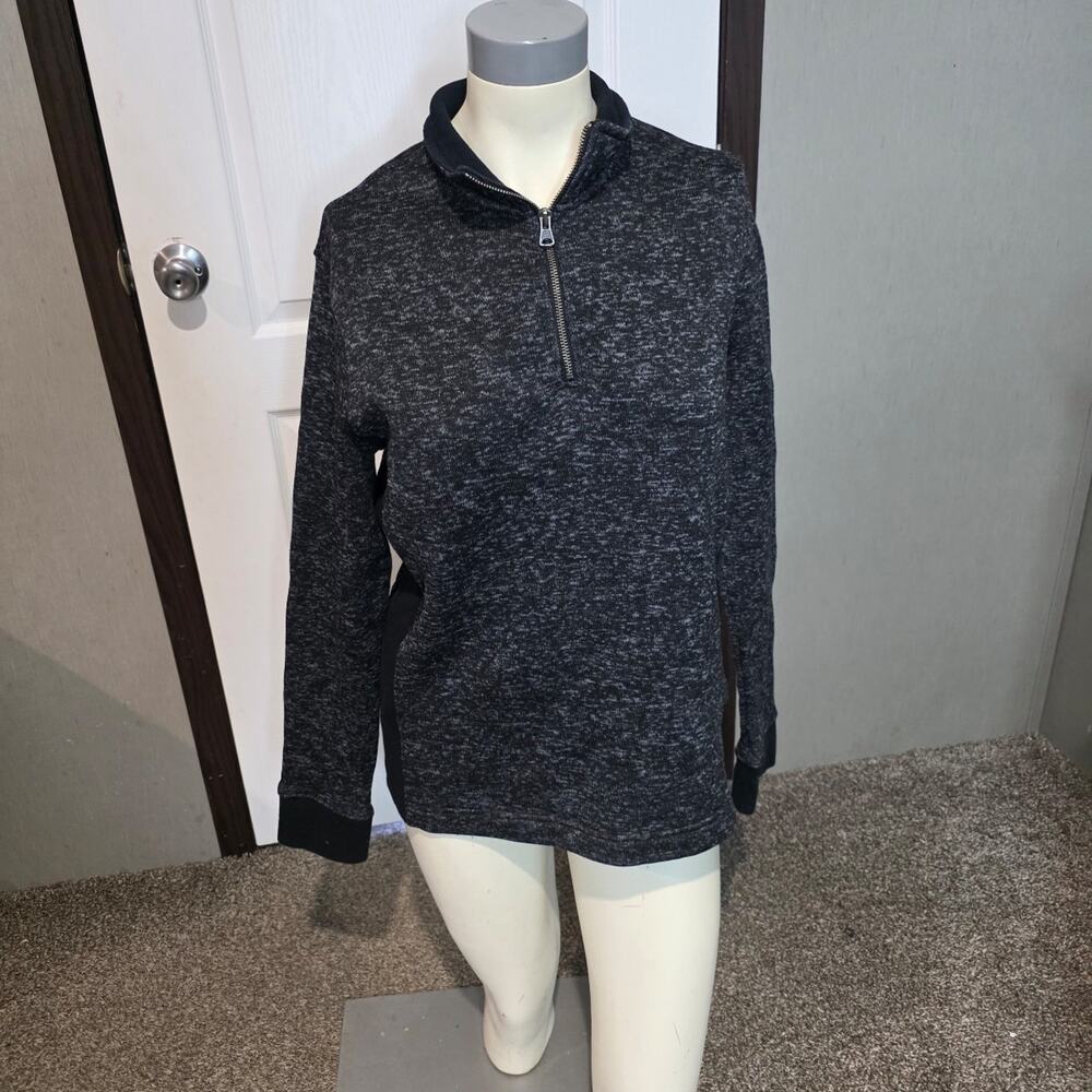 Merona black and gray zip up pullover sweater